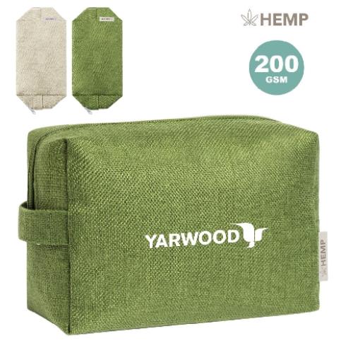 Branded 100% Hemp Beauty Makeup Bags Zip Closure