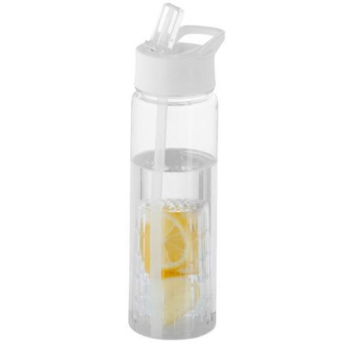 Printed White Flip Top Straw Custom Tutti Frutti Sports Water Bottles Fruit Infuser Eastman Tritan 