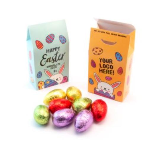 Branded Pack Of 8 Hollow Chocolate Easter Eggs