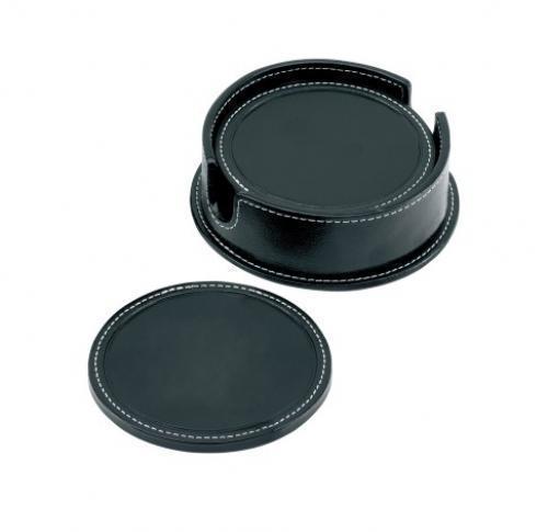 Promotional Coaster Sets Sandringham Nappa Leather Round 