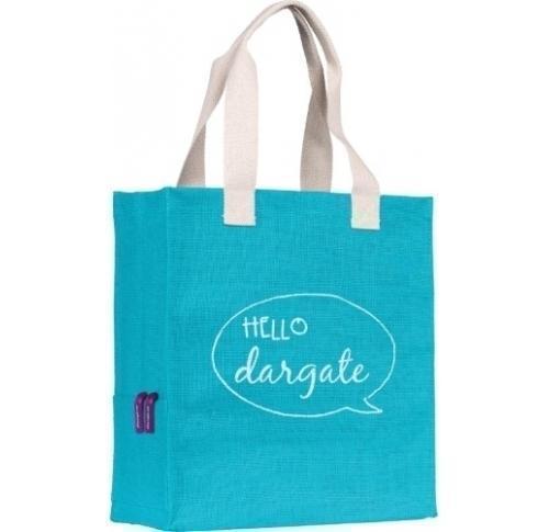 Printed Promotional Dargate' Jute Shoppng Tote Bags Eco - Turquoise