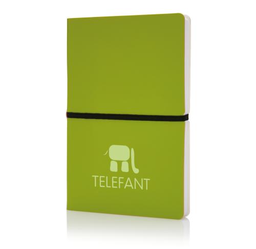 Branded Deluxe Softcover PU A5 Notebook - Lime Green