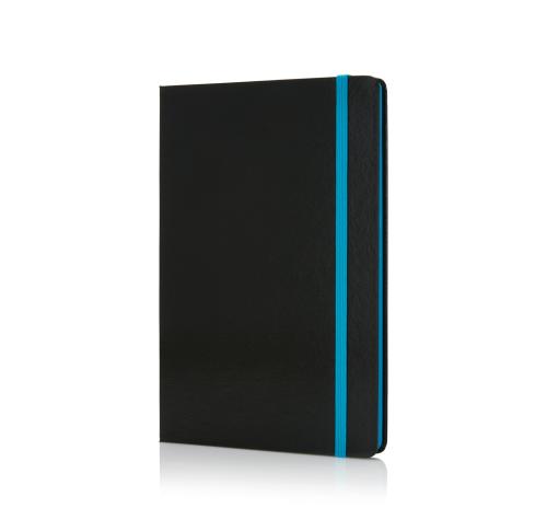 Deluxe Hardcover A5 Notebook With Coloured Side - Blue