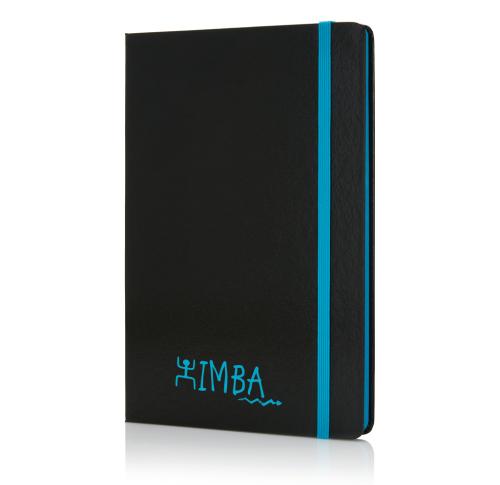 Deluxe Hardcover A5 Notebook With Coloured Side - Blue