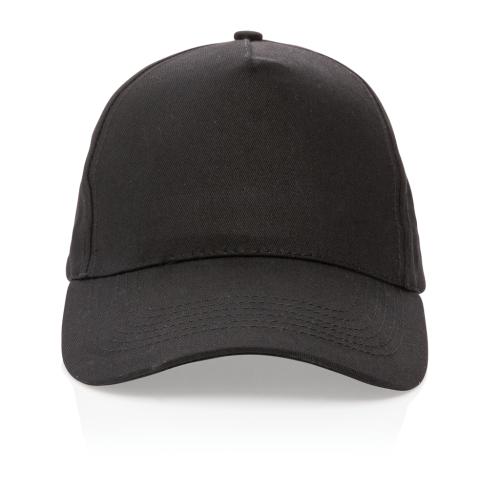 Sustainable Recycled Cotton Baseball Cap With AWARE™ Tracer Impact 5 Panel 190gr Black
