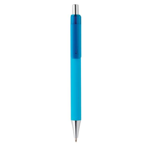 Blue Printed Promotional Smooth Touch Pen X8