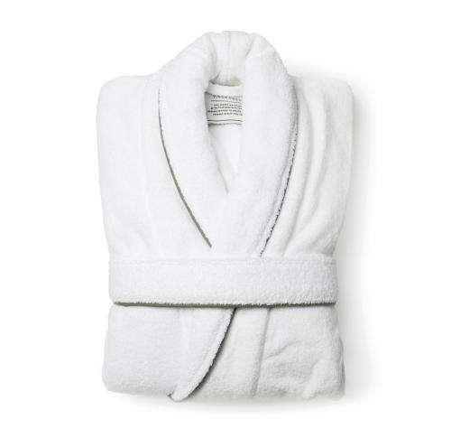 Embroidered Luxury Cotton Bathrobe S/M VINGA Harper White