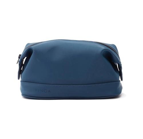 Customised Wash Bags Toiletry Bags VINGA Baltimore Blue Vegan Leather
