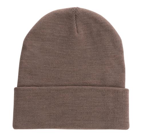 Eco Embroidered Beanie - Brown Impact AWARE™ Polylana® 