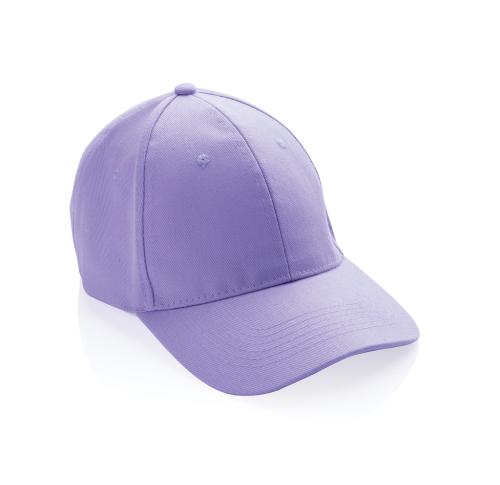 Embroidered Recycled Cotton Baseball Cap With AWARE™ Tracer Impact 6 Panel 280gr Purple