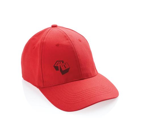 Recycled Cotton Baseball Cap With AWARE™ Tracer Impact 6 Panel 280gr Red