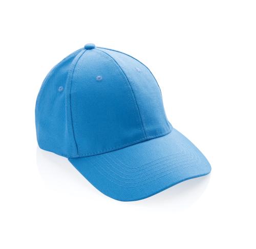 Embroidered Recycled Cotton Baseball Cap With AWARE™ Tracer Impact 6 Panel 280gr Blue