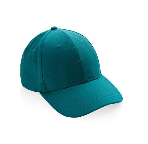 Printed Recycled Cotton Baseball Cap With AWARE™ Tracer Impact 6 Panel 280gr Green
