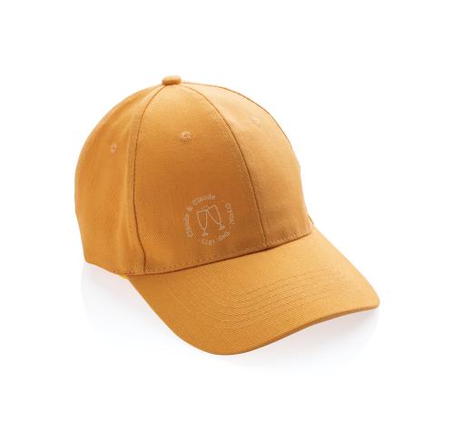 Eco Recycled Cotton Baseball Cap With AWARE™ Tracer Impact 6 Panel 280gr Orange