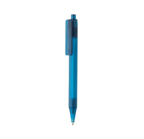 Printed Recycled Transparent Pen GRS RPET X8 Blue