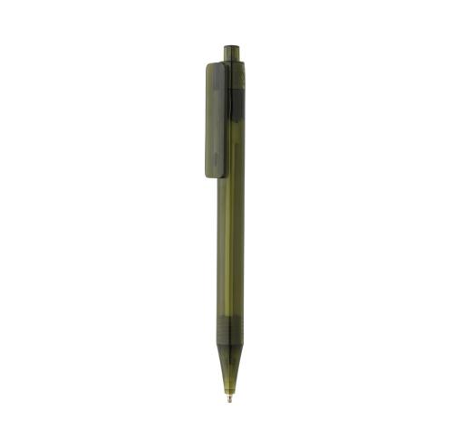 Recycled Custom Printed Transparent Pen GRS RPET X8 Green