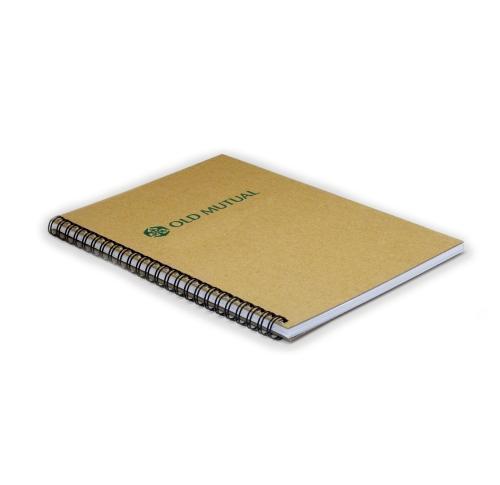 Green & Good A5 Wirebound Natural Board Notebook - recycled