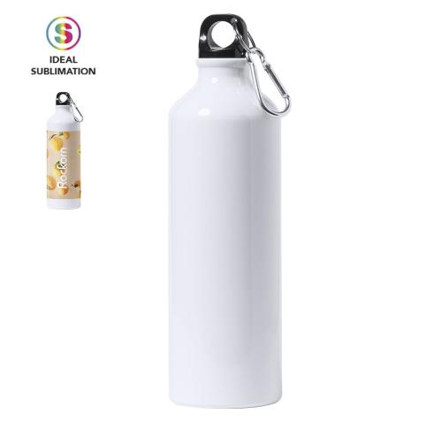 Branded 800ml Aluminium Sublimation Sports Water Bottles White