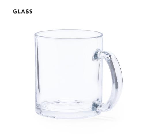 Clear Glass Sublimation Mug 350ml Full Colour Print Brant