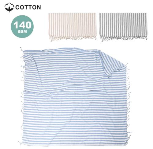 100% Cotton Hammam Style Beach Mat Towel Buzzer Hole For Umbrella