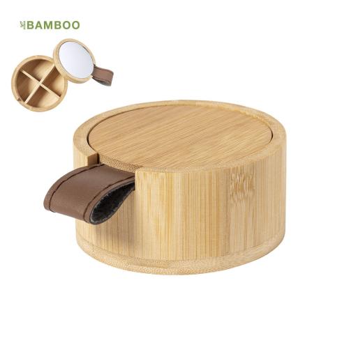 Bamboo Jewellery Box 4 Compartments & Mirror 