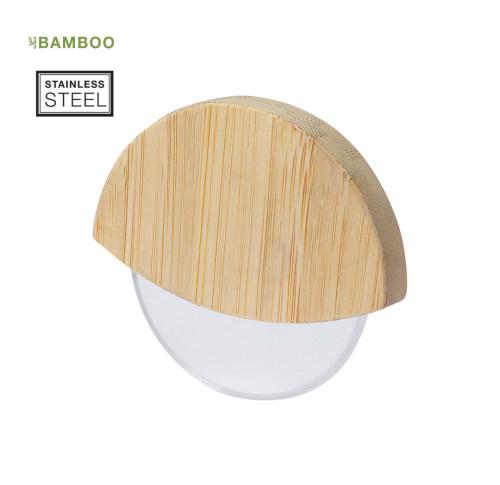 Pizza Cutter Bamboo & Stainless Stee;
