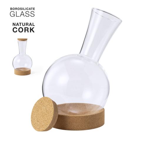 Elegant Glass Wine Decanter cork Base 1.7L