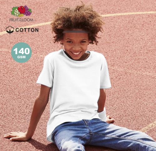 Fruit of the Loom 100% Cotton Kids White T-Shirt Iconic