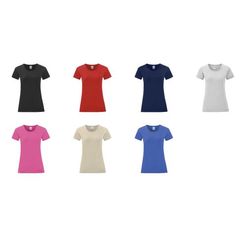 Fruit of the Loom 100% Cotton Ladies T-Shirt Coloured