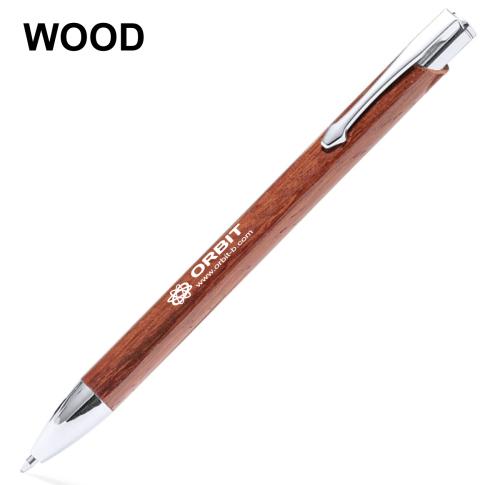 Natural Wood And Chrome Wiriting Pen