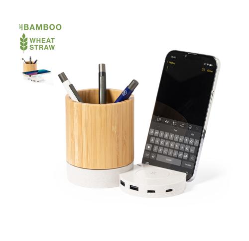 Branded Multifunction Pencil Holder Wireless Charger Qi Charging 