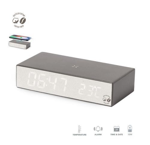 Branded Multifunction Alarm Clocks Wireless Chargers 10W