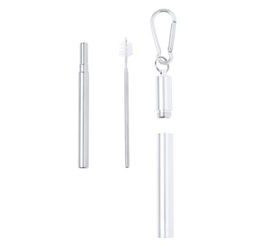 Branded Extendtable Reusable Stainless Steel Straw Set