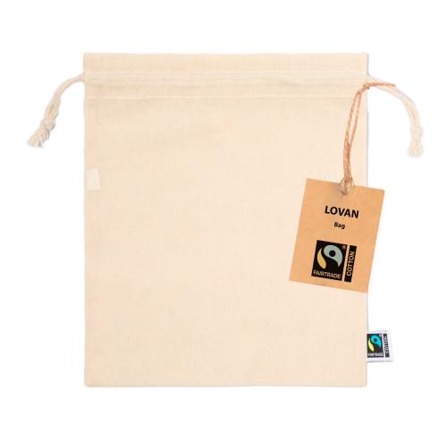 Printed Fairtrade Cotton Drawstring Bags 210x150mm