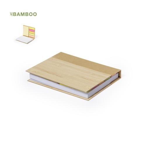 Ptinted 70 Sheet Notepad Bamboo Cover 25 Stick Notes 125 Mini Notes