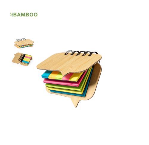 Custom Bamboo Cover Speech Balloon Stick Notes Pads