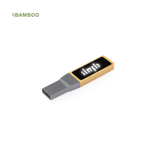 Branded USB Flash Drives 16GB Eco Bamboo Illuminated Branding