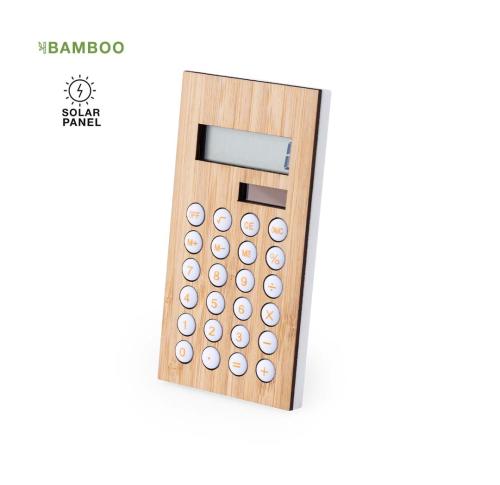 Promotional 8 Digit Bamboo Solar Powered Calculator