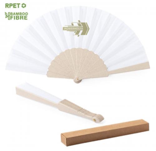 Branded Eco Friendly RPET Folding Hand Fan Bamboo Ribs