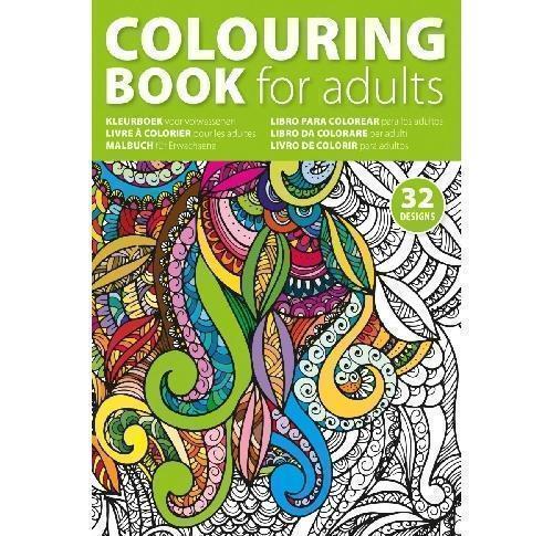 Mindfulness A4 Adults Colouring Book With 64 Designs On 32 X 250gsm Pages