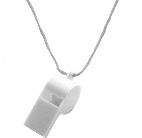 Plastic whistle with neck cord(sold 48pc per box)