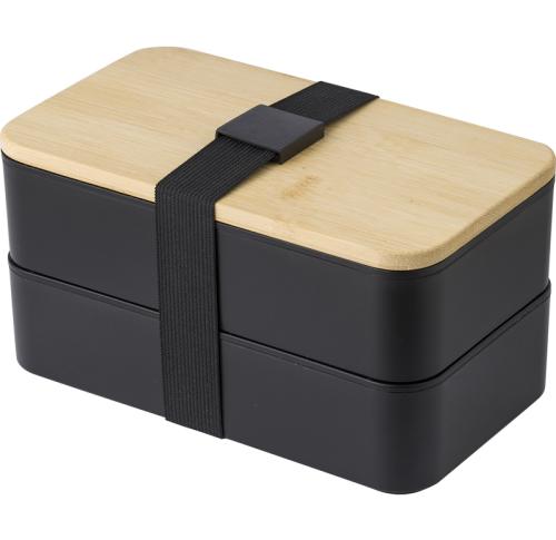 Promotional Double lunch boxes with Bamboo lid