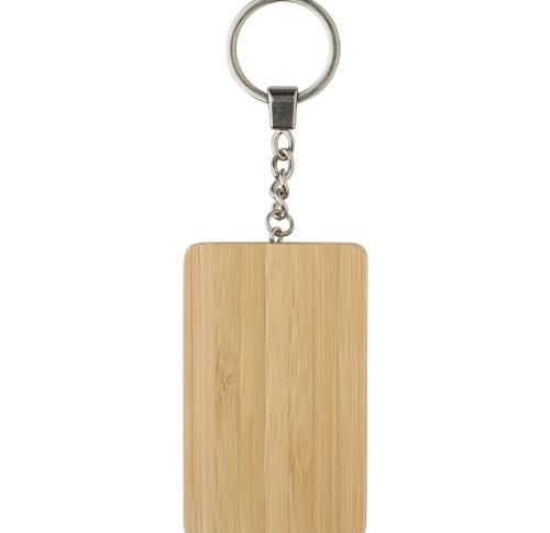 Custom Printed Bamboo keychain with charging cables