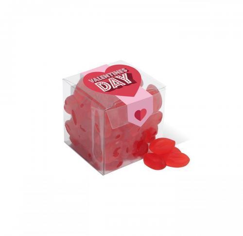 Valentines – Clear Cube - Red Lips