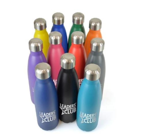 Custom Metal Water Bottles Insulated Stainless Steel 500ml  Brights - Matt Finish Double Walled 