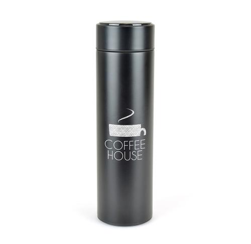 Branded Metal 450ml Double Walled Straight Sided Stainless Steel Drinks Bottles