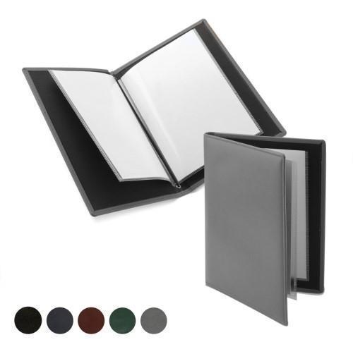 Hampton Leather A5 Leather Information- Wine List or Menu Holder with eight clear pages