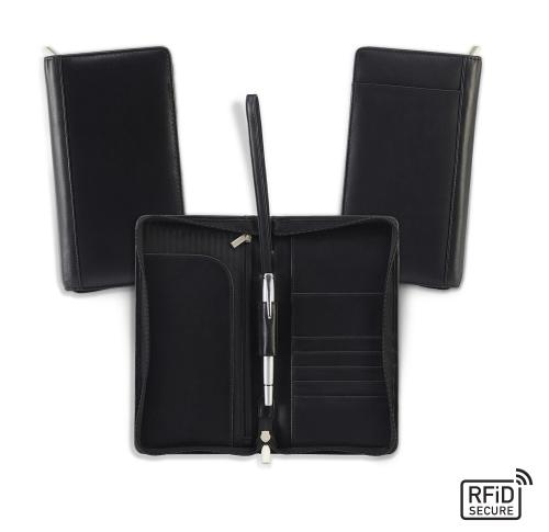 Sandringham Nappa Leather Zipped Travel Wallet with RFID Protection