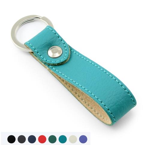 Recycled ELeather Rectangular Key Fob Made In The UK 8 Colours.
