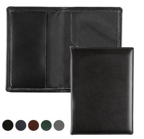 Hampton Leather Card Case With One Clear Pocket And One Leather Pocket